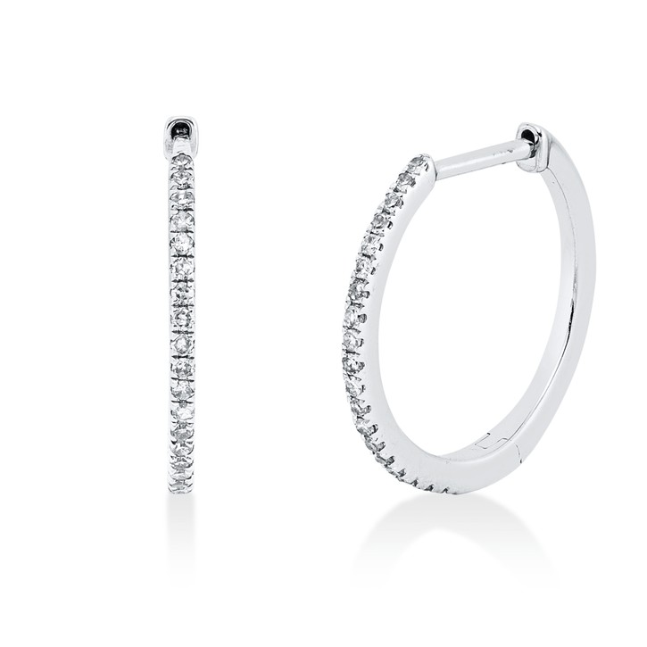 Creolen aus 585 Weißgold 38 Brillanten 0.09ct