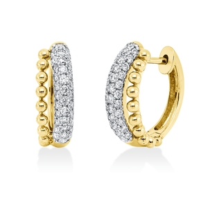 Pavé Creolen aus 585 Gold gelb/weiß 68 Brillanten 0,51ct W-SI/PI 15,3x5mm