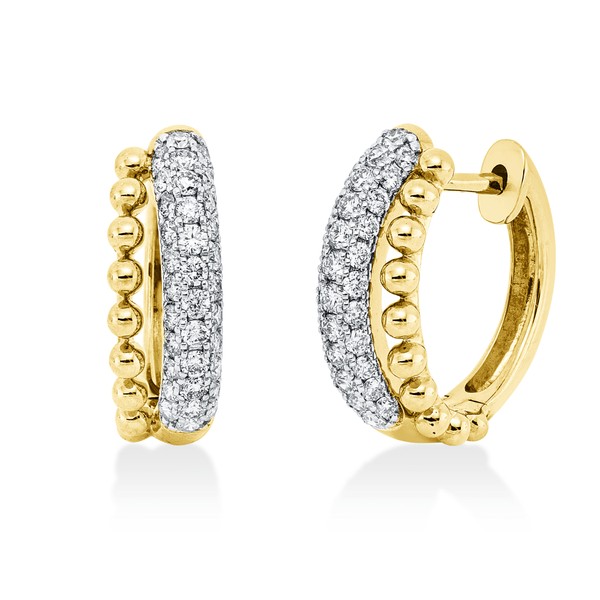 Pavé Creolen aus 585 Gold gelb weiß 68 Brillanten 0.51ct