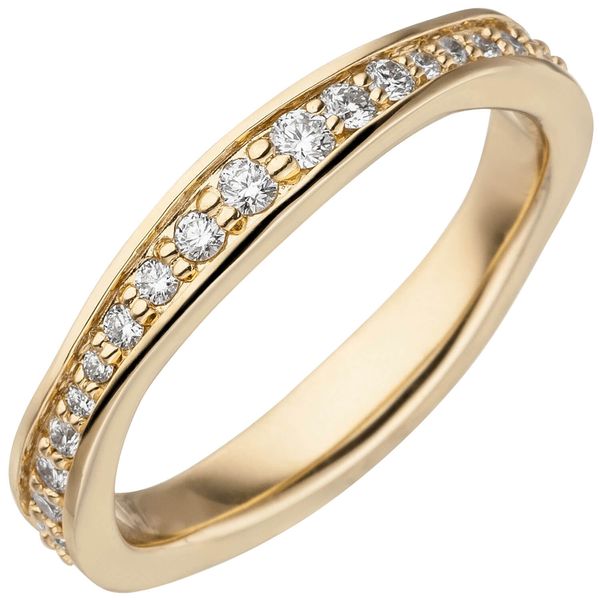 Memory-Ring aus 585 Gelbgold mit Diamanten W-SI rundum