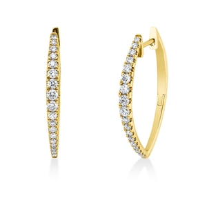 Creolen aus 585 Gold Gelbgold 36 Brillanten 0,53ct W-SI/PI 24,8x2,3mm