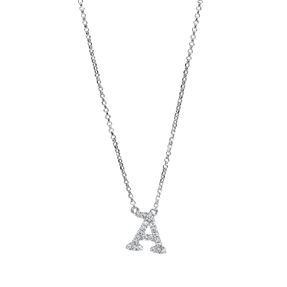 Collier aus 750 Gold Weißgold 21 Brillanten 0,08ct TW-SI L:43,2cm