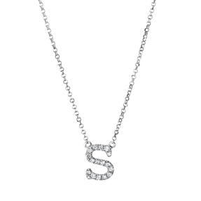 Collier aus 750 Gold Weißgold 17 Brillanten 0,09ct TW-SI L:43,2cm