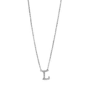 Collier aus 750 Gold Weißgold 15 Brillanten 0,07ct TW-SI L:43,2cm