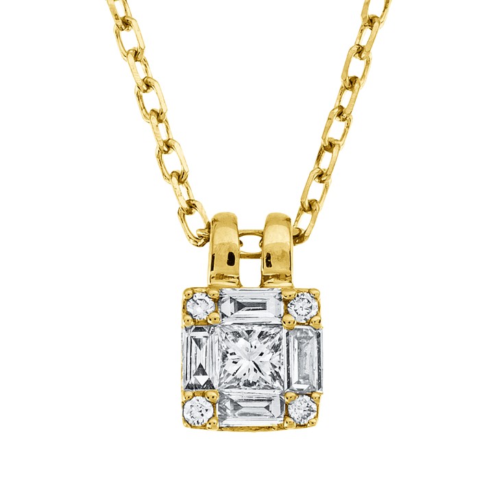 Collier aus 750 Gelbgold 9 Brillanten 0.19ct