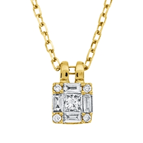 Collier aus 750 Gold Gelbgold 9 Diamanten 0,19ct L:45cm