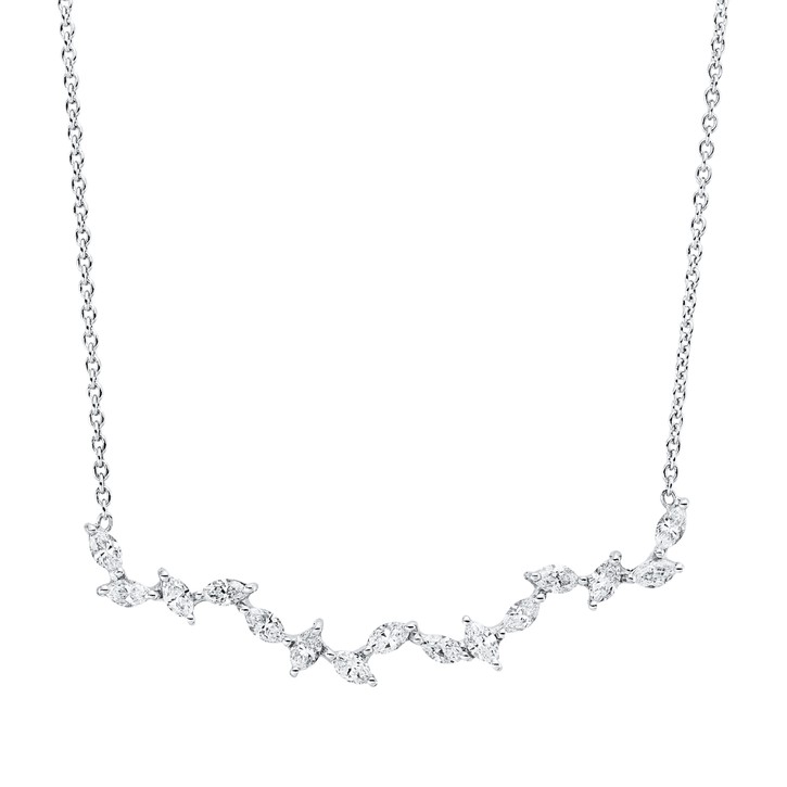 Collier aus 750 Weißgold 15 Diamanten 0.48ct