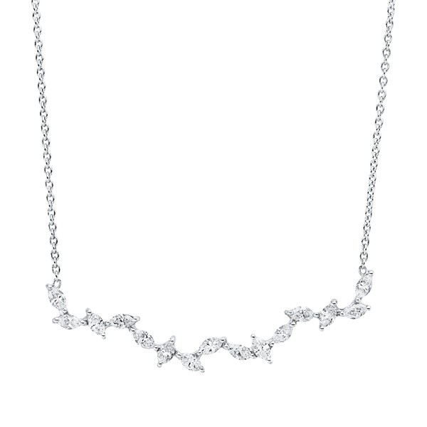 Collier aus 750 Weißgold 15 Diamanten 0.48ct