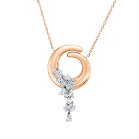 Collier aus 750 Gold weiß/rot 21 Diamanten 1,06ct TW-SI L:45,7cm