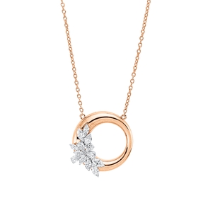 Collier aus 750 Gold weiß/rot 13 Diamanten 0,62ct TW-SI L:45,7cm