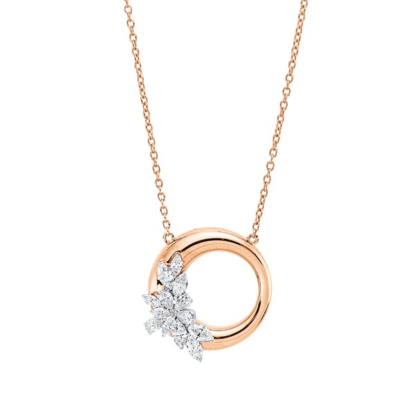 Collier aus 750 Gold weiß rot 13 Diamanten 0.62ct