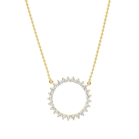 Collier aus 750 Gold Gelbgold 25 Brillanten 0,44ct I-SI L:45cm