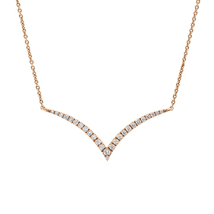 Collier aus 750 Rotgold 26 Brillanten 0.14ct
