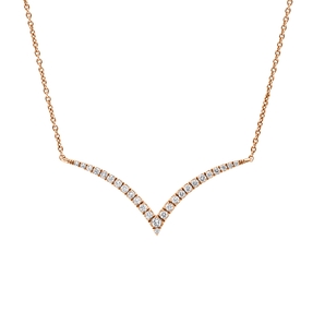 Collier aus 750 Gold Rotgold 26 Brillanten 0,14ct I-SI L:40,6cm Collier aus 750 Gold Rotgold 26 Brillanten 0,14ct I-SI L:40,6cm