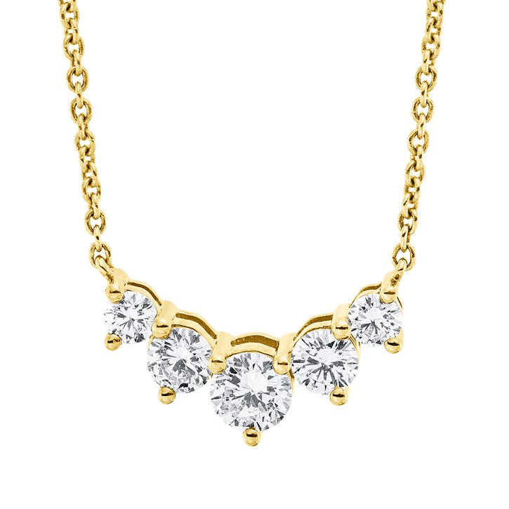 Collier aus 750 Gelbgold 5 Brillanten 0.53ct