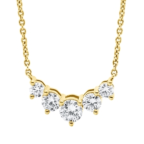 Collier aus 750 Gold Gelbgold 5 Brillanten 0,53ct I-SI L:45,7cm