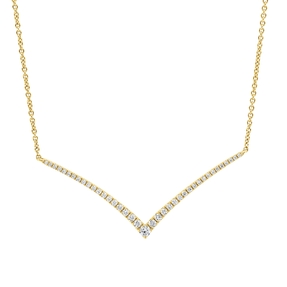 Collier aus 750 Gold Gelbgold 39 Brillanten 0,22ct TW-SI L:40,6cm