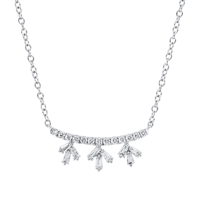 Collier aus 585 Gold Weißgold 22 Diamanten 0,39ct L:47cm
