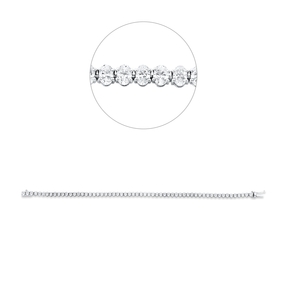 Armband aus 750 Weißgold 59 Diamanten Oval-Schliff 4,95ct F-VSI/SI L:17,8cm