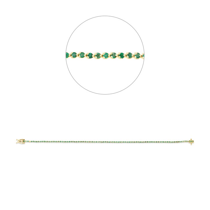 Armband aus 750 Gelbgold 93 Smaragde