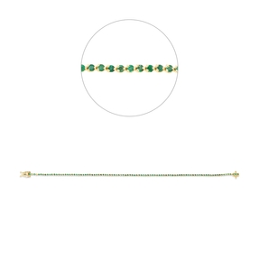 Armband aus 750 Gold Gelbgold 93 Smaragde 0,98ct grün L:18cm Armband aus 750 Gold Gelbgold 93 Smaragde 0,98ct grün L:18cm