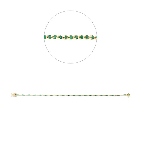 Armband aus 750 Gelbgold 93 Smaragde