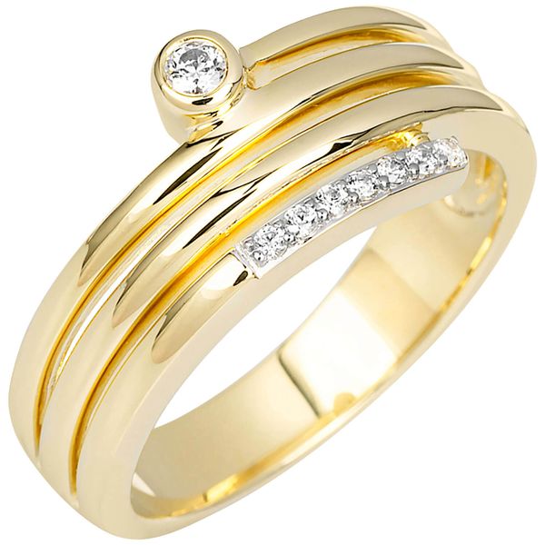 Ring aus 585 Gelbgold mit 8 Diamanten W-SI