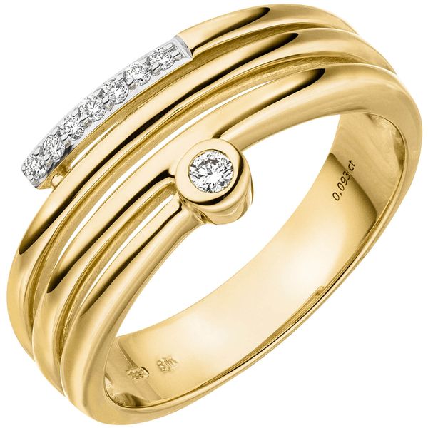 Ring aus 585 Gelbgold mit 8 Diamanten W-SI