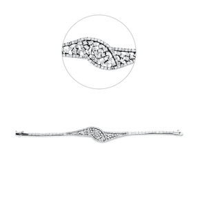 Armband aus 750 Weißgold 125 Brillanten 2,95ct TW-PI B:19,6mm L:19cm