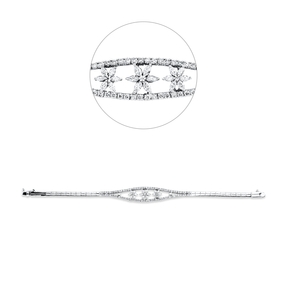 Armband aus 750 Gold Weißgold 100 Diamanten 2,1ct TW-PI B:12,3mm L:19cm