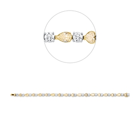 Armband aus 750 Gold gelb 35 Diamanten 10,84ct B:4,4mm L:17,8cm Armband aus 750 Gold gelb 35 Diamanten 10,84ct B:4,4mm L:17,8cm