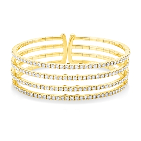 Armreif aus 750 Gold Gelbgold 160 Brillanten 5,35ct TW-VSI 50x58mm
