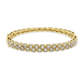Armreif aus 750 Gold Gelbgold 31 Brillanten 2,55ct TW-SI 58x49mm