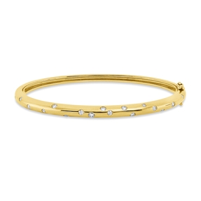 Armreif aus 750 Gold Gelbgold 20 Brillanten 0,46ct W-SI 50x60mm