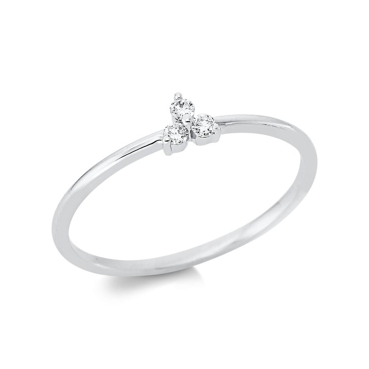 Ring aus 750 Weißgold 3 Brillanten 0.07ct