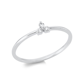 Ring aus 750 Gold Weißgold 3 Brillanten 0,07ct TW-SI B:3,8mm