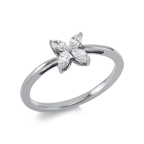 Ring aus 750 Weißgold 4 Diamanten 0.28ct