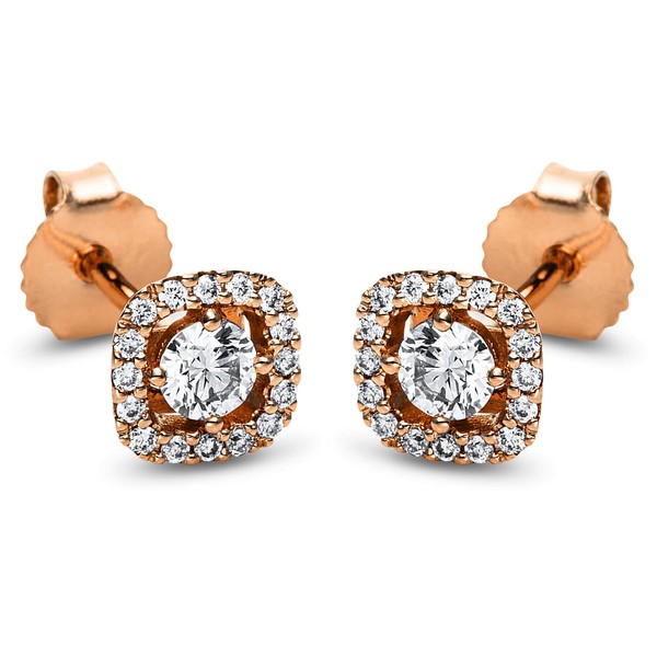 Ohrstecker aus 750 Rotgold 34 Brillanten 0.37ct
