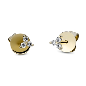 Ohrstecker aus 750 Gold Gelbgold 6 Brillanten 0,09ct TW-SI 3,8x3,8mm
