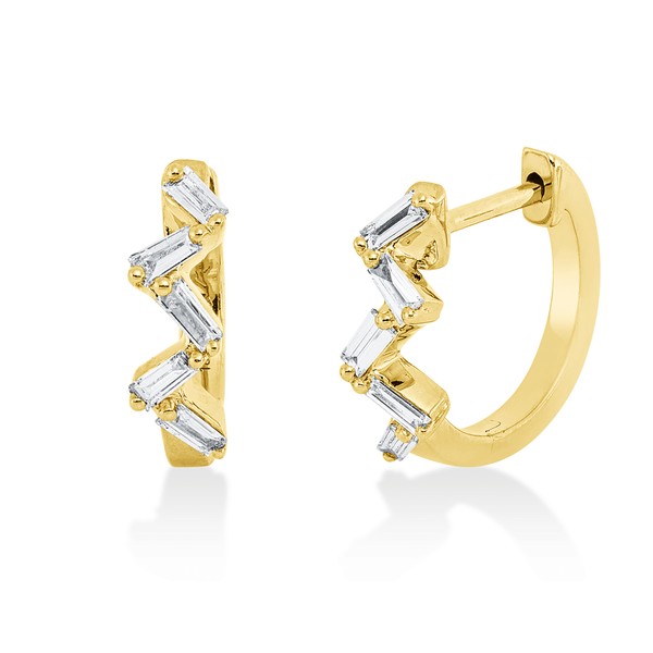 Creolen aus 750 Gelbgold 10 Diamanten 0.19ct