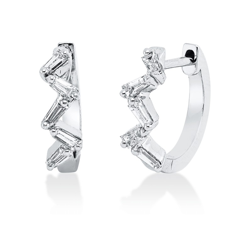 Creolen aus 750 Weißgold 10 Diamanten 0.26ct