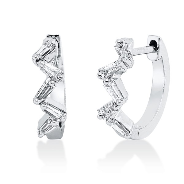 Creolen aus 750 Weißgold 10 Diamanten 0.26ct