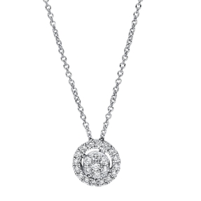 Collier aus 750 Gold Weißgold 23 Diamanten 0,29ct TW-SI L:45cm Collier aus 750 Gold Weißgold 23 Diamanten 0,29ct TW-SI L:45cm