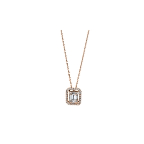Collier aus 750 Rotgold 35 Diamanten Fanatsy-Schliff 0,2ct TW-SI L:42cm