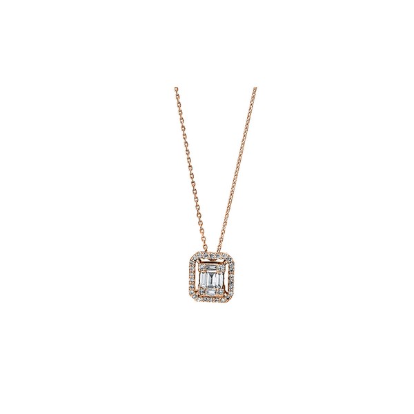 Collier aus 750 Rotgold 35 Diamanten 0.2ct