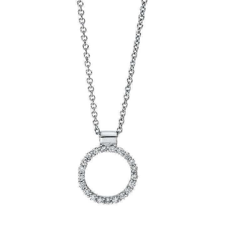 Collier Kreis aus 750 Weißgold 21 Brillanten 0.17ct