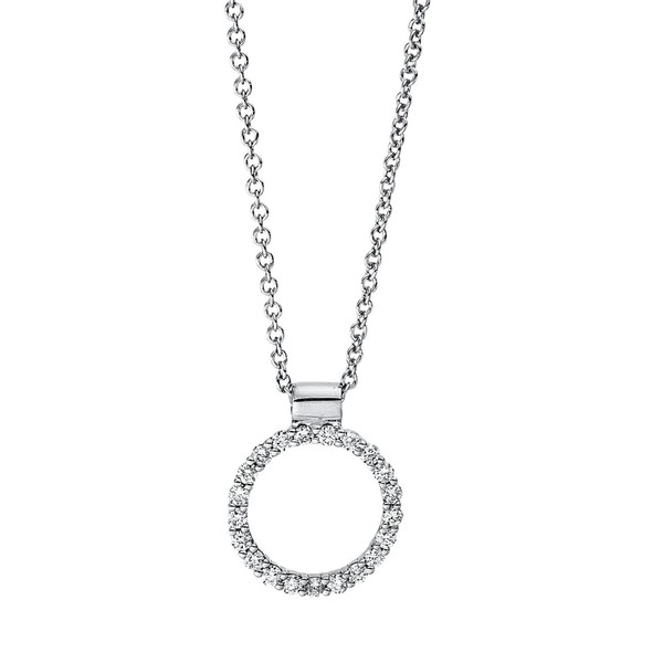 Collier Kreis aus 750 Weißgold 21 Brillanten 0.17ct