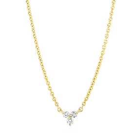 Collier aus 750 Gold Gelbgold 3 Brillanten 0,07ct W-SI L:45,7cm