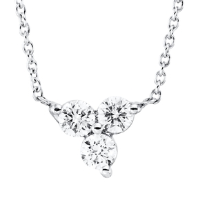 Collier aus 585 Gold Weißgold 3 Brillanten 0,13ct F-SI L:42cm