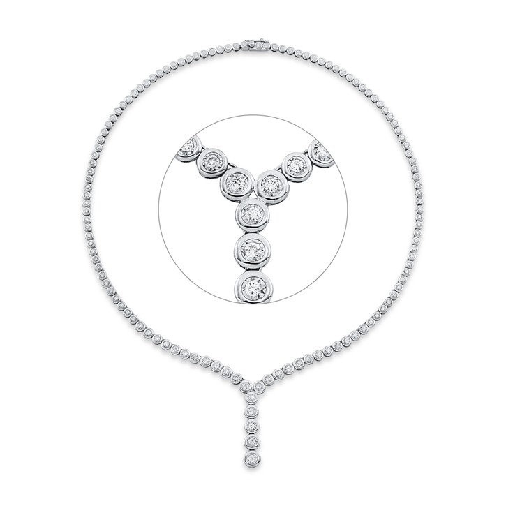 Collier aus 750 Weißgold 75 Brillanten 1.44ct
